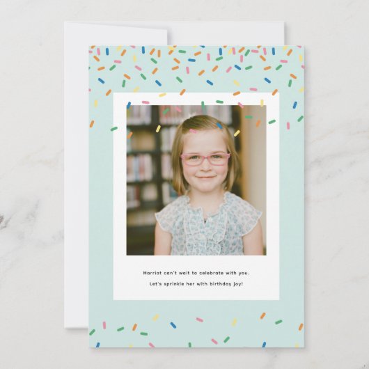 Rainbow Layer Cake Birthday Party Kaart (Achterkant)