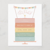 Rainbow Layer Cake Budget Verjaardagsfeest (Voorkant)