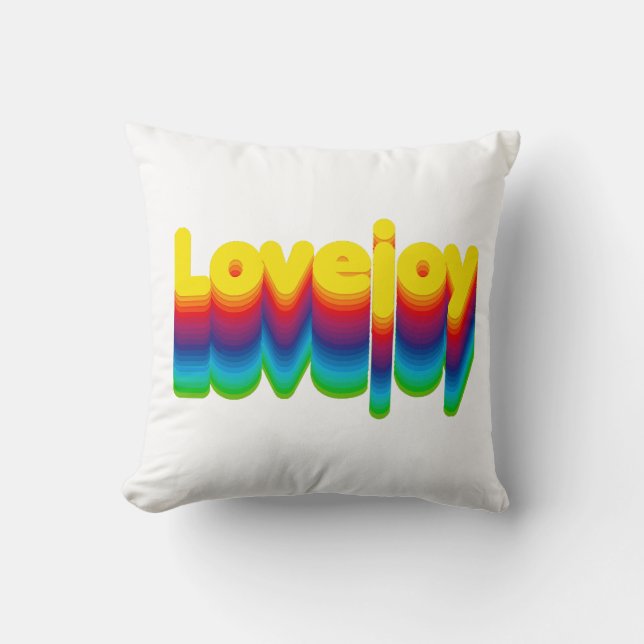Rainbow Layers Lovejoy Naam Label Kussen (Voorkant)