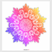 Rainbow Leaf Tropical Boho Mandala Sticker (Vel)