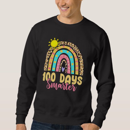Rainbow Leopard 100 Days Smarter Happy 100th Day O Trui (Voorkant)
