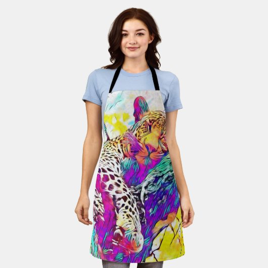 Rainbow Leopard All-Over Print Schort (Gedragen)