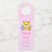 Rainbow Leopard Baby shower Dank u wel Flessenhanger (Voorkant)