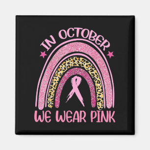 Rainbow Leopard Breast Cancer Bewustheid Oktober W Magneet