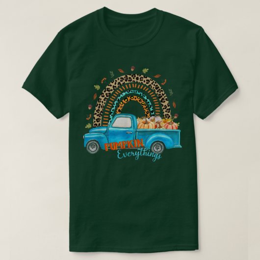 Rainbow Leopard Car Pumpkin Everything, Fall, Autu T-shirt (Design voorkant)