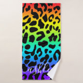 Rainbow Leopard Print Badhanddoek (Badhanddoek)