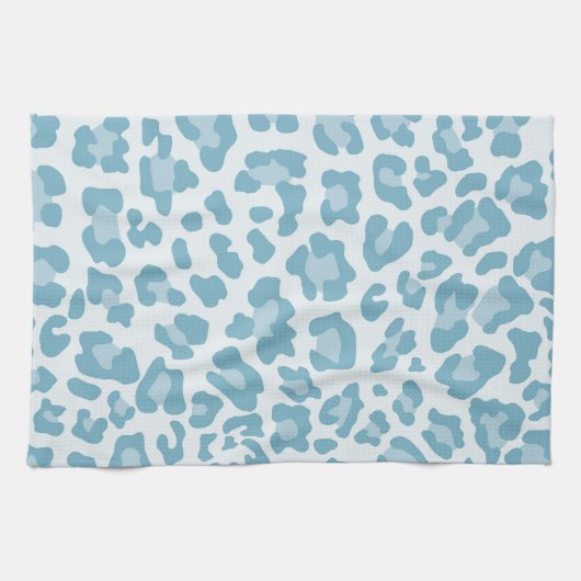 Rainbow Leopard Print Collectie - Licht blauw Theedoek (Horizontaal)