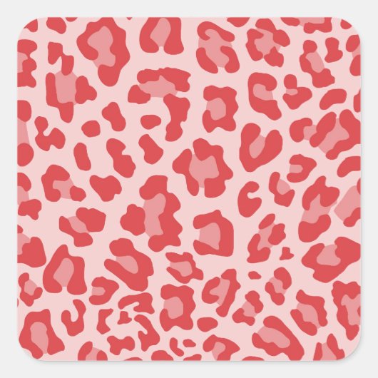Rainbow Leopard Print Collectie - Rood Vierkante Sticker (Voorkant)