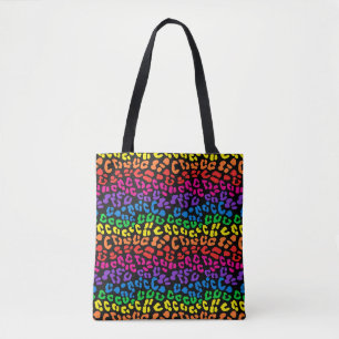 Rainbow Leopard Print Draagtas