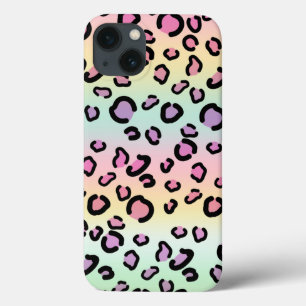 Rainbow Leopard print esthetisch Cheetah Patroon iPhone 13 Hoesje