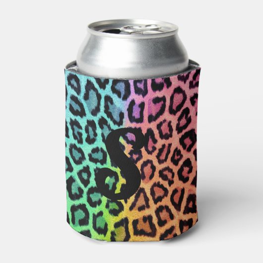 Rainbow Leopard Print Koelbox Blikjeskoeler (Blikje Voorkant)