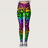 Rainbow Leopard Print Leggings (Voorkant)