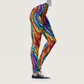Rainbow Leopard Print Leggings | Bold Colorful (Droite)