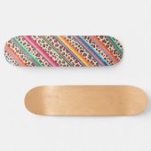 Rainbow Leopard Print Modern Girly Animal Pattern Skateboard (Horizontaal)