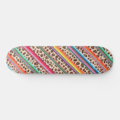 Rainbow Leopard Print Modern Girly Animal Pattern Skateboard (Horizontaal)