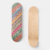 Rainbow Leopard Print Modern Girly Animal Pattern Skateboard (Voorkant)