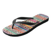 Rainbow Leopard Print Modern Girly Animal Pattern Teenslippers (Schuin)