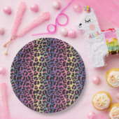 Rainbow Leopard Print Papieren Bordje (Feest)
