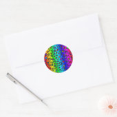 Rainbow Leopard Print Ronde Sticker (Envelop)
