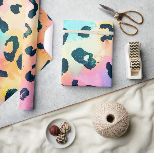 Rainbow Leopard Print Safari Animal Cadeaupapier