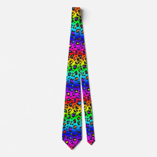 Rainbow Leopard Print Stropdas