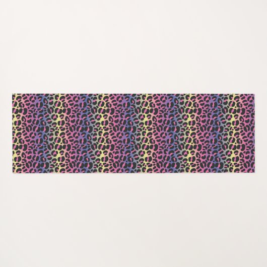 Rainbow Leopard Print Yogamat (Achterkant (horizontaal))