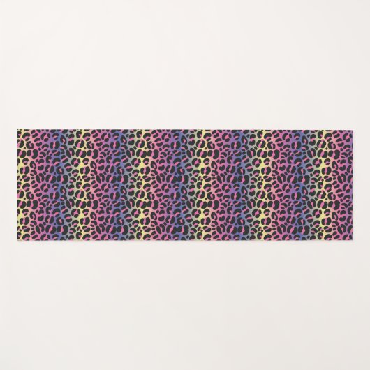 Rainbow Leopard Print Yogamat (Voorkant (horizontaal))