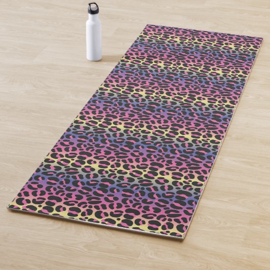 Rainbow Leopard Print Yogamat (In situ)