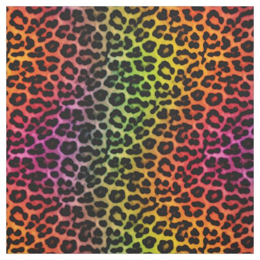 Rainbow Leopard Spots Print Pattern Stof (Swatch)