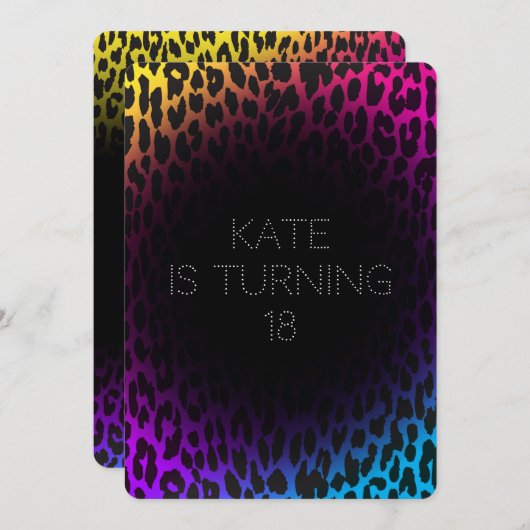 Rainbow Leopard Uitnodigingen (Voorkant / Achterkant)