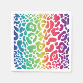 Rainbow Leopard White Background Napkins Servet (Voorkant)