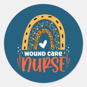 Rainbow Leopard Wond Care Nurse Squad Nursing Ronde Sticker