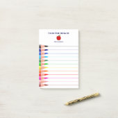Rainbow leraar leraarsnaam Pencils Lined Post-it® Notes (Op bureau)