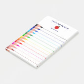 Rainbow leraar leraarsnaam Pencils Lined Post-it® Notes (Schuin)