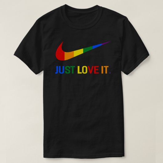 Rainbow Lesbian Gay Pride Lgbt houdt gewoon van he T-shirt (Design voorkant)