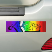 Rainbow Lesbian Romance Bumpersticker (Op auto)