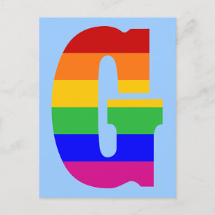 Rainbow Letter G Briefkaart