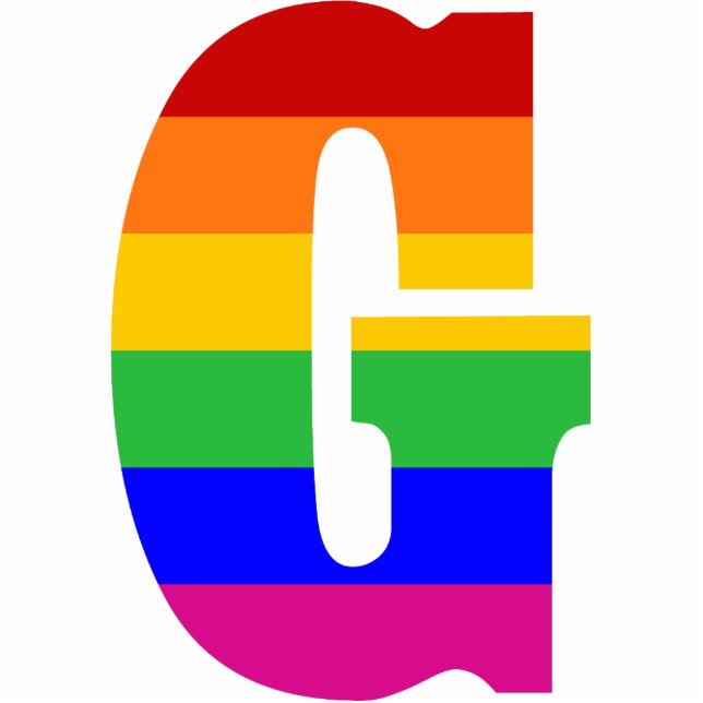 Rainbow Letter G Fotobeeldje Ornament (Voorkant)