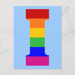 Rainbow Letter I Briefkaart