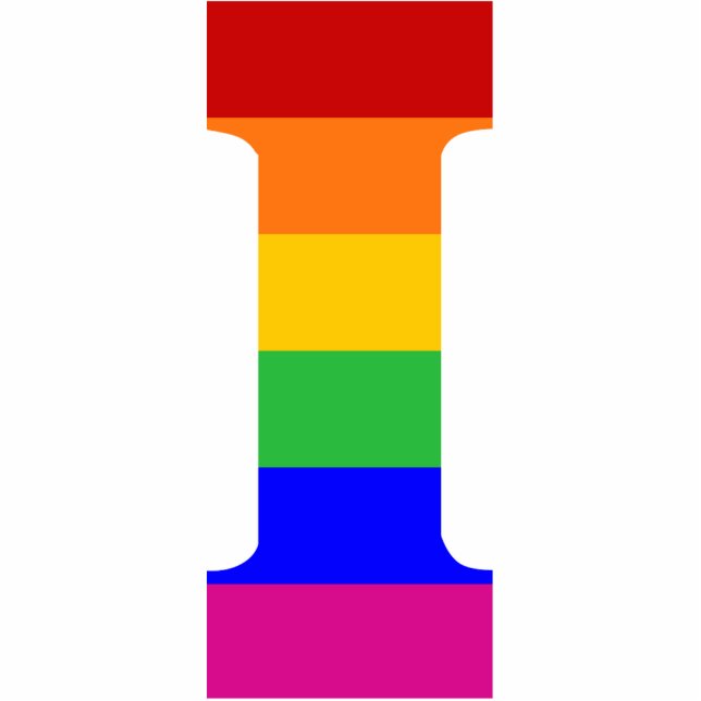 Rainbow Letter I Fotobeeldje Ornament (Voorkant)
