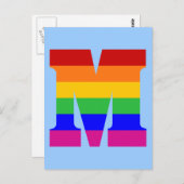 Rainbow Letter M Briefkaart (Voorkant / Achterkant)