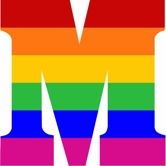 Rainbow Letter M Fotobeeldje Ornament (Voorkant)