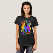 Rainbow Letter M Monogram Abstract T-shirt (Voorkant volledig)