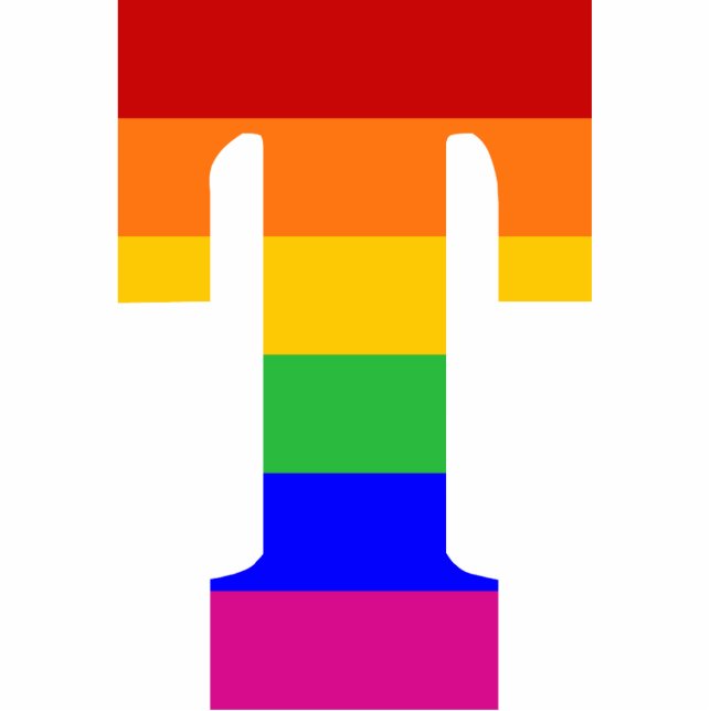 Rainbow Letter T Fotobeeldje Ornament (Voorkant)