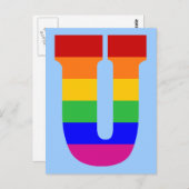 Rainbow Letter U Briefkaart (Voorkant / Achterkant)