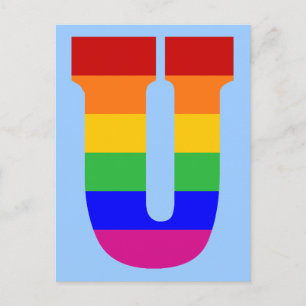 Rainbow Letter U Briefkaart