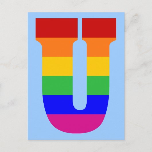 Rainbow Letter U Briefkaart (Voorkant)
