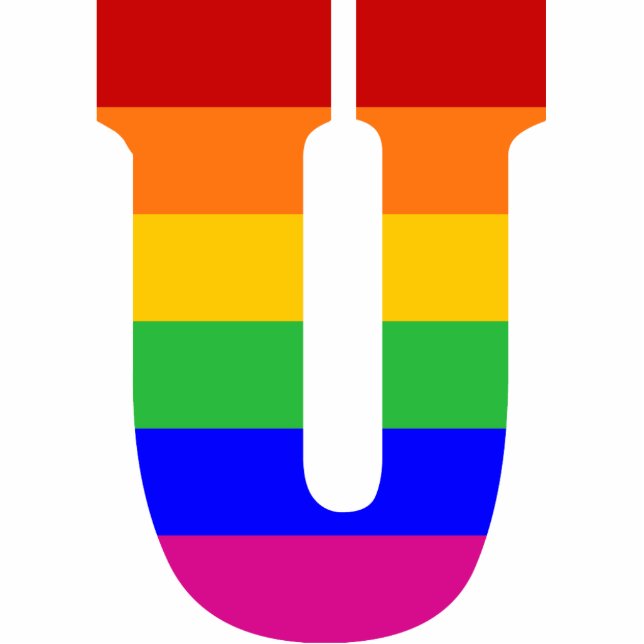 Rainbow Letter U Fotobeeldje Ornament (Voorkant)