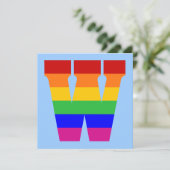 Rainbow Letter W Kaart (Staand voorkant)