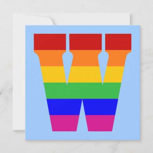 Rainbow Letter W Kaart (Voorkant)